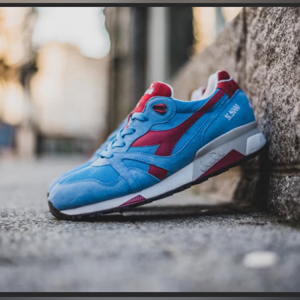 MENS DIADORA N9000 BLUE MII RARE SIZE 9 MADE IN ITALY